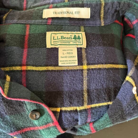 1990s/Y2K Era LL Bean Flannel Mens Shirt - Picture 2 of 5